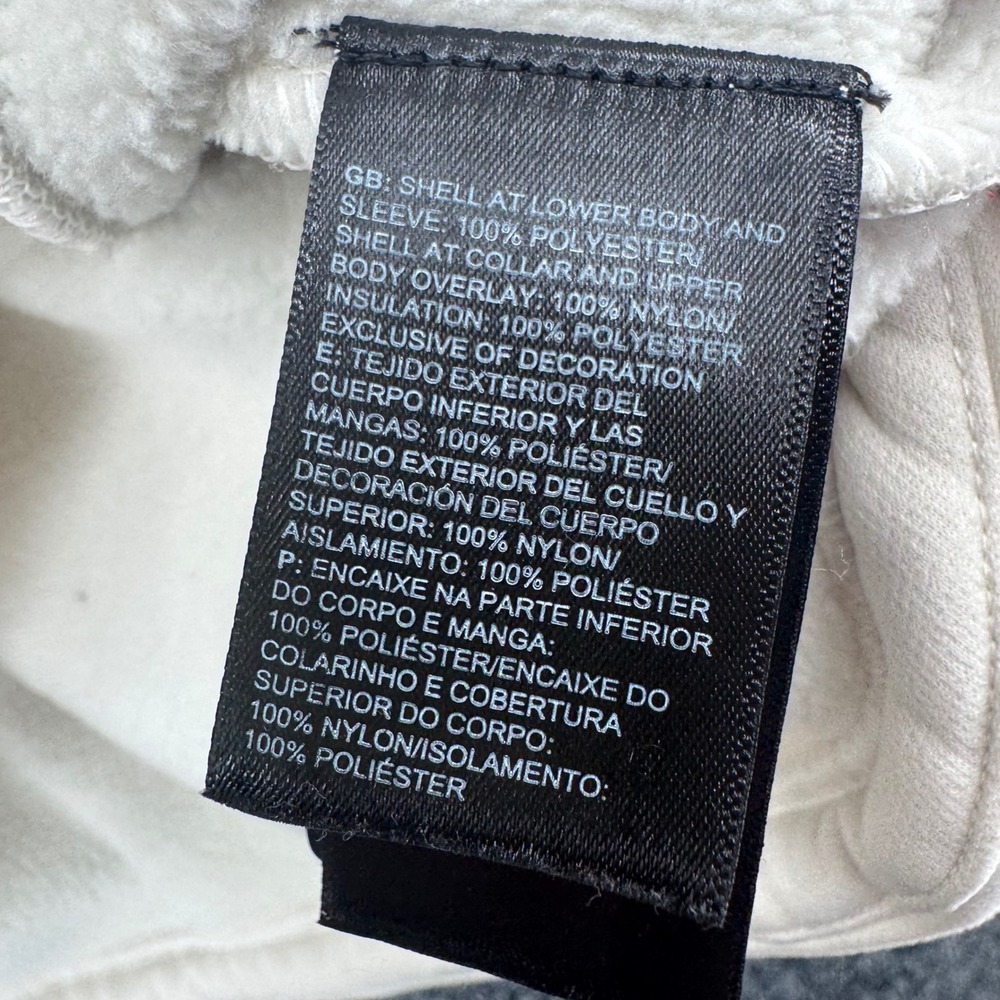 The North Face Womens Mountain Sweatshirt Quilted Pullover Grey Cream Medium - Picture 6 of 8
